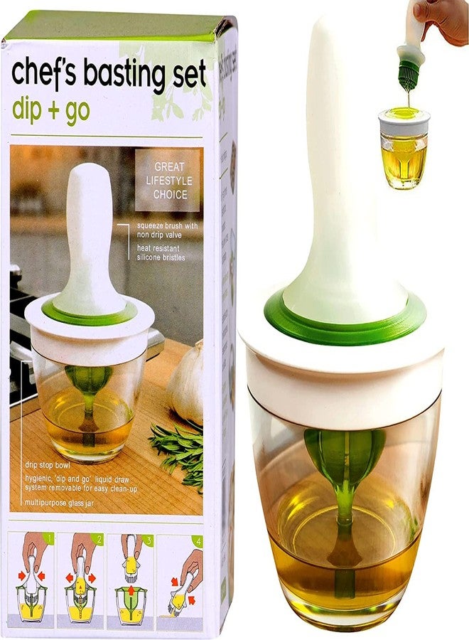 Deoxys Silicone Chef's Basting Oil Brush Set(6.5-inch, White and Green) - Image 1